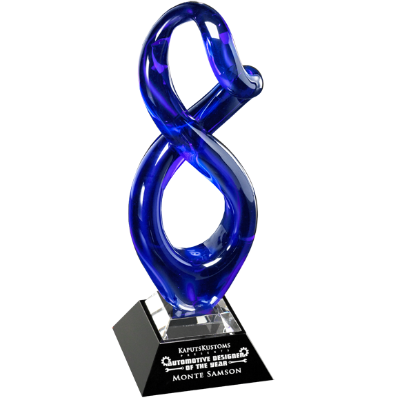 Blue Allegiance Artglass Award | Personalized Blue Art Trophy ...