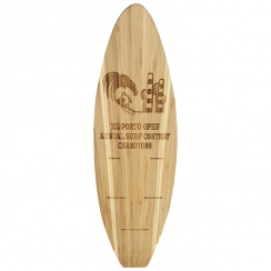 Custom Engraved Hawaiian Surfboard - Bamboo Cutting Board/Decorative Piece  - Tempe Trophy