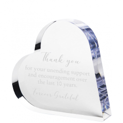 Loving Heart Acrylic Award, Engraved Heart Acrylic Trophy