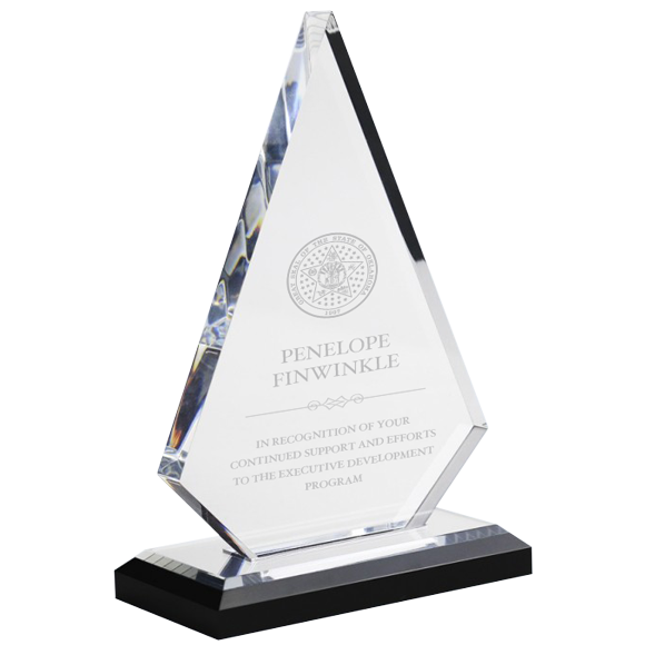 Pointed Peak Acrylic Award | Engraved Point Acrylic Trophy | Paradise ...