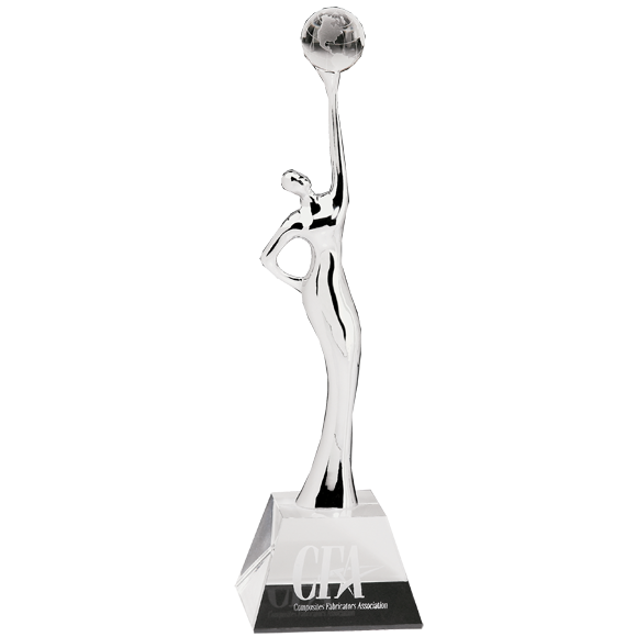 Crystal Goddess of Universe Award | Etched World Globe Trophy ...