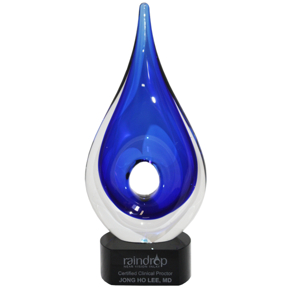 Blue Rain Drop Art Glass Award | Personalized Artglass Trophy| Paradise ...