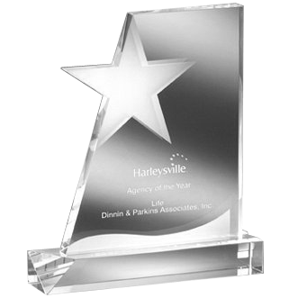 North Star Crystal Award | Etched Glass Star Trophy | Paradise Awards