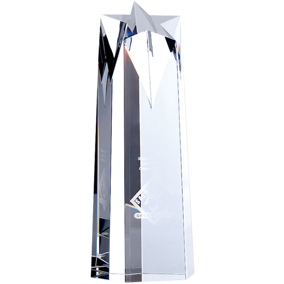 Star Obelisk Crystal Award | Engraved Glass Star Tower Statue ...