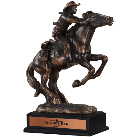 Horse Riding Western Cowboy Trophy | Bronze Western Cowboy Award Statue ...